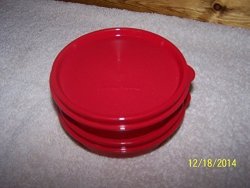 Tupperware Set Of 2 Little Wonders Bowls 6 Ounce Snack Containers Red