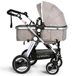 Toddler Infant Baby Stroller Carriage - Cynebaby Compact Pram Strollers Add Tray Khaki