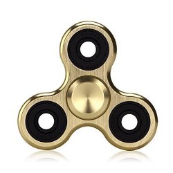 Upgraded High Speed Fidget 3 Way Metal Aluminum Alloy Spinner Toy In Premium Metal Gift Box Stress Reducer Relieves Adhd Edc Focus Toy Metal Golden
