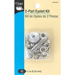 Dritz 2-PART Eyelet Kit 1 4"-15 Ct. + Tools 2 1 4" Nickel