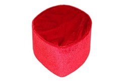Native African Hat Foldable Velvet Hat By Oga Faaji Red Large: 24 1 4