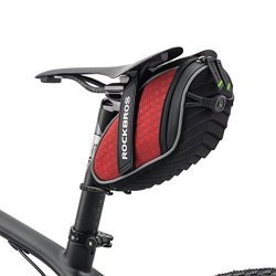 RockBros 3D Shell Saddle Bag Cycling Seat Pack for Mountain Road Bike in Black Red