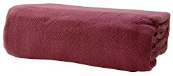 Lcm Home Fashions Luxury Cotton Thermal Blanket King Wine
