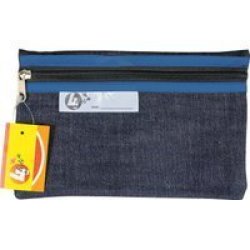 4KIDS - School Pencil Bag Denim - 22CM Blue