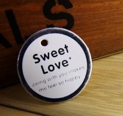 Wedding Favor Thank You Card Written "sweet Love" Silver Color For 50PCS