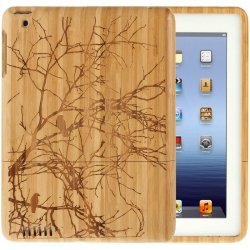 Woodcarving Tree Pattern Detachable Bamboo Material Case For Ipad 2