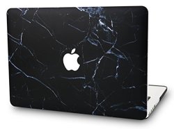 Kec Macbook Pro Retina 13 Inch Case Cover Marble Plastic Hard Shell Protective A1502 A1425 Black Marble