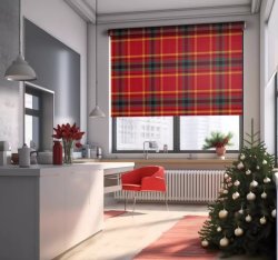 Tartan Christmas Red Texture Red Blind