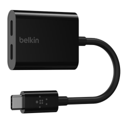 Belkin 60W Usb-c Audio With Charge Adapter Black F7U081BTBLK