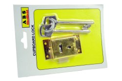 Cupboard Lock 64MM Brass Plated Plastic Tounge