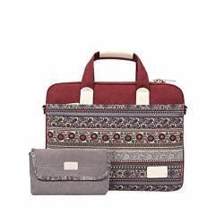 Danhchun Canvas Laptop Shoulder Messenger Bag Case Sleeve With Small Case For 13 Inch Laptop 14INCH Case Laptop Briefcase 15 Inch Color : Wine Red Size : 15 Inches