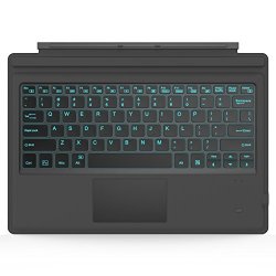 MoKo Microsoft Surface Pro 4 Pro 3 Type Cover Ultra-slim Wireless Bluetooth Keyboard With Trackpad 7-color Led Illumination Backlit Built-in Rechargeable Battery Will Not