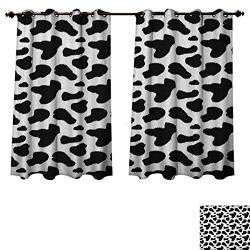 Cow Print Blackout Thermal Backed Curtains For Living Room Cow Hide Pattern With Black Spots Farm Life With Cattle Camouflage Animal Skin Window Curtain