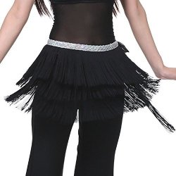 Pilot-trade Lady's Belly Dance Costume Hip Scarf Belt Tribal Fringe Tassel Wrap Belt Black