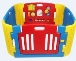 Teddy Love Baby Playpen Playground - Red And Blue
