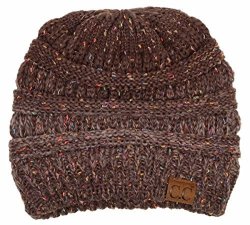 Funkyjunque H-6033-8107 Confetti Knit Beanie - Faded variegated - Chocolate