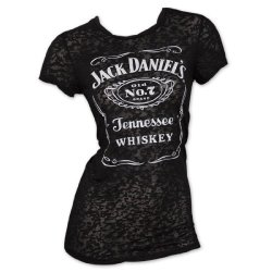 Jack Daniels Women's Daniel's Burnout Short Sleeve Tee Black Medium