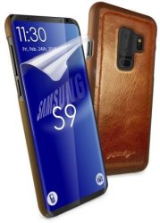 Tuff-Luv Alston Craig Genuine Vintage Leather Magnetic Shell Case For Samsung Galaxy S9 Brown