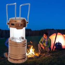 Portable LED Solar Camping Lamp Lantern Outdoor Indoor Emergency Rechargeable Light