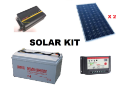 DIY 600W Solar Kit 2 X 120W Panel + 600W Inverter + 20A Controller + 150AH Battery