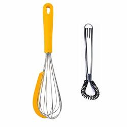 Ouddy Silicone Whisk, Balloon Whisk Set, Wire Whisk, Egg Frother