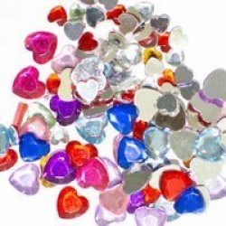Dala 5MM Assorted Heart Rhinestones 50 Pack