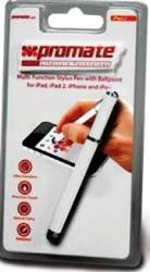 Promate Ipen.1 Multifunction Ultra Sensitive Stylus Pen With Ballpoint For Smartphones & Tablets - White
