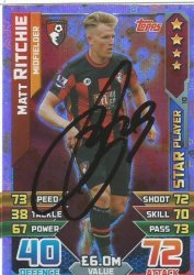 Matt Ritchie - "match Attax 2015 2016" - Foil "signed" Card