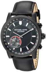Michael Kors Access Men's 'hutton Hybrid Smartwatch' Quartz Stainless Steel And Leather Casual Watch Color Black Model: MKT4025