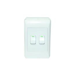 Wall Switch Acdc White 2 Lever 1 Way 2X4