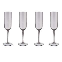 Champagne Flute Glasses Tinted In Brown-rose Fungi Fuum Set Of 4