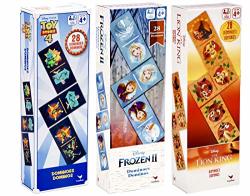 Assorted Disney 28CT Dominoes Bundle Toy Story Frozen II And Lion King 3PACK