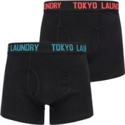 Tokyo Laundry - Mens Murray 2 2 Pack Boxer Shorts Set Paradise Pink Blue Moon Parallel Import