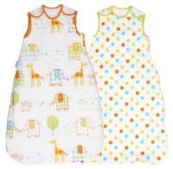 The Gro Company 2.5 Tog 6-18 Months Hippo Hop & Spot Wash & Wear Travel Grobag 2 Pack