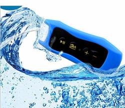 Zjh Waterproof MP3 Player IPX8 Waterproof Headphones For Swimming 4GB Memory For Swimming Spa And Other Water Sport Blue