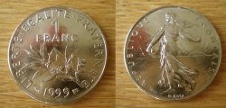 France 1 Franc 1999 Unc Nickel Francs Frcs Coin Europe