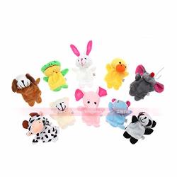 10 PC Fingertip Sea Animals Puppet Show Cloth Finger Baby Educational Hand Puppets Doll Cartoon Plush Toys Whale Octopus MINI Toy Kids Story Pp