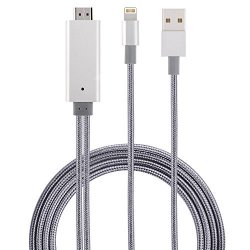 Lightning To HDMI Adapter Cable Lightning Digital Av Adapter 1080P For Select Iphone Ipad And Ipod Models And Hdtv Monitor Projector Sliver