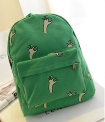 Cute Girl Banana Pattern Printing Women Backpacks - Green