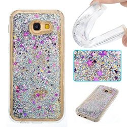Samsung Galaxy A5 2017 Case Arsue Cool Moving Bling Glitter Sparkle Design Printed Liquid Quicksand Transparent Soft Case For Samsung Galaxy A5 2017 Not