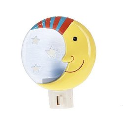Celestial Moon And Stars Resin Plug In Wall Night Light