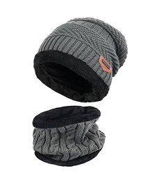 KIDS Winter Warm Hat Scarf Knitted Hat With Soft Fleece Lined Beanie Cap For Children.yr.lover