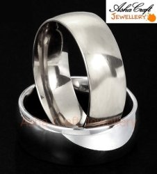 Mens Genuine 316L Stainless Steel Wedding Band 7MM. Ring Size 9 R+ 18.9MM