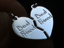 Best Friend Pendant. Solid Sterling Silver