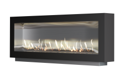 Chanterie Wallart Flueless Gas Fireplace Black - Black 1500MM