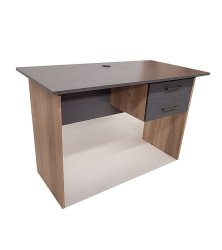 London 2 Drawer Desk 120CM - Storm Grey & Sahara