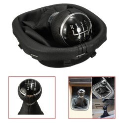 6 Speed Gear Shift Knob Gearstick Gaiter Boot For Vw Touran Caddy Mk2 Leather