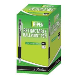 R-pen Retractible Ballpoint Pen Box Of 50 Black