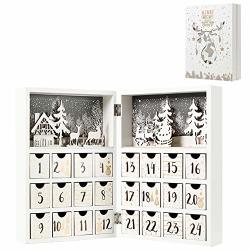 Deals on Pioneer-effort Wooden Advent Calendar Book With 24 Drawers For ...