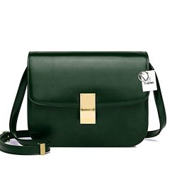 Yoome Women's Cowhide Leather Fashion Handbag Quilting Envelope Cross Body Flap Shoulder Bag - Green